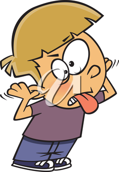Royalty Free Clipart Image of a Boy Sticking Out His Tongue