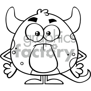 Black And White Cute Monster Cartoon Emoji Character Sticking Its Tongue  Out Vector Illustration Isolated On White Background clipart