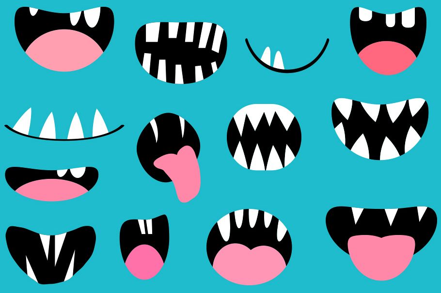 Funny monster mouths.