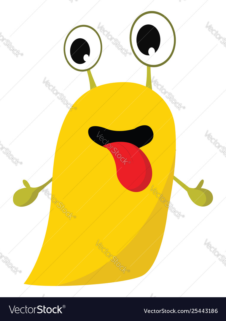 Clipart a happy yellow monster with tongue