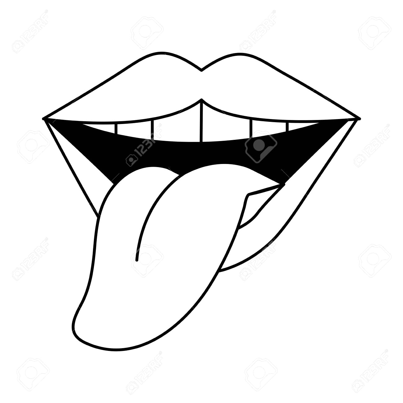 Tongue out drawing.