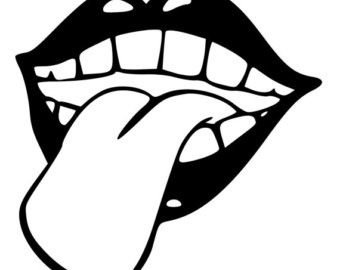 Clipart Black And White Tongue