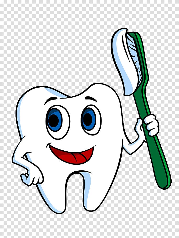 White tooth character illustration, Toothbrush Tooth