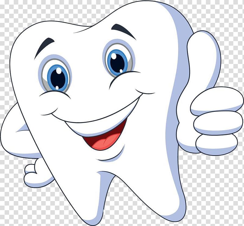 White tooth animated illustration, Cartoon Tooth pathology