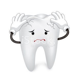 Pain tooth, toothache cartoon character Clipart Image