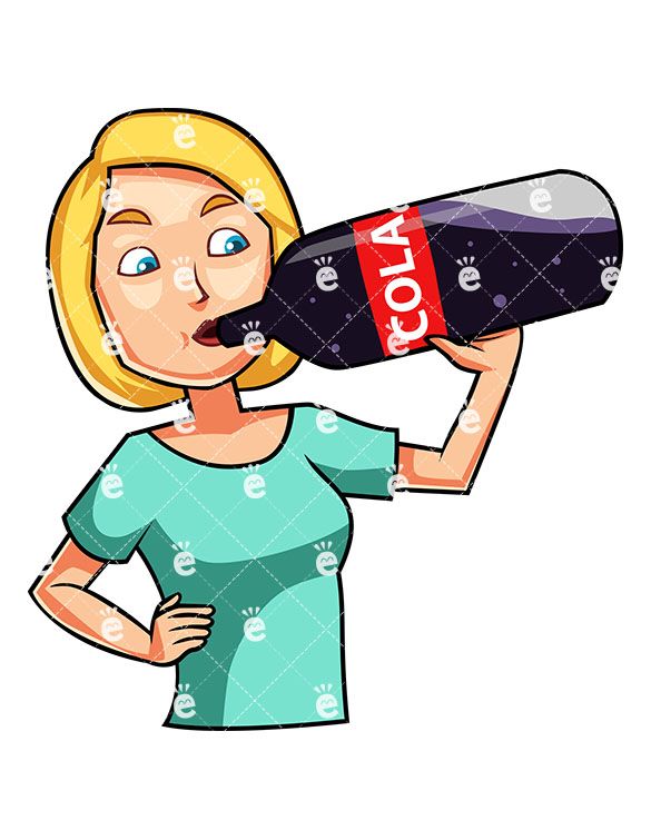 A Woman Drinking A Cola Drink