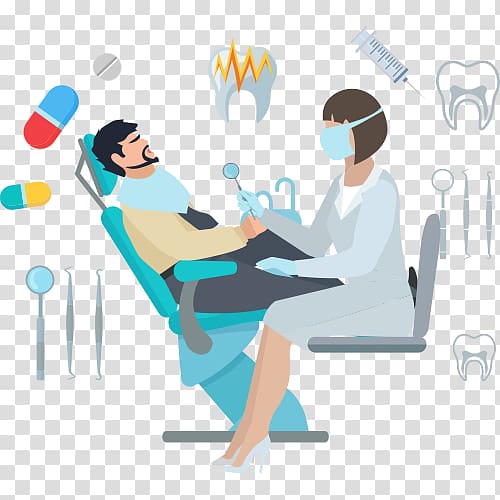 Man sitting on dentist chair , Health Care Tooth Therapy