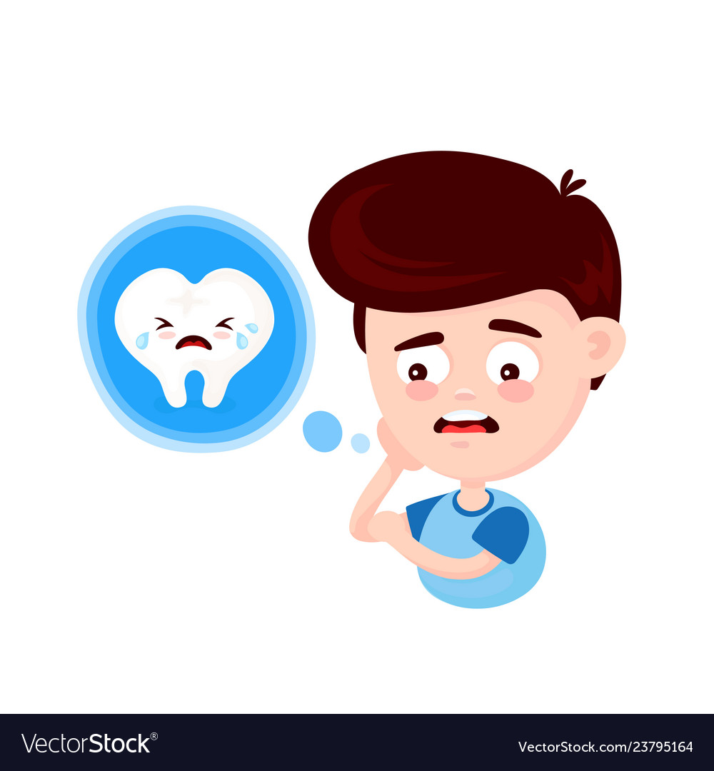 Young cute sad man with a toothache vector image