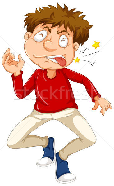 Man Having Toothache on White Background vector illustration