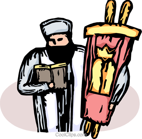 Rabbi with the Torah Royalty Free Vector Clip Art