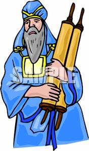 A Rabbi Carrying the Scrolls of the Torah Clipart Picture