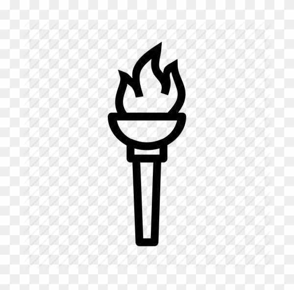 Torch Outline Fire Flame Game Light Olympic Torch Icon