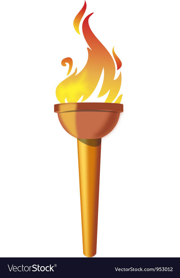 Flaming torch vector image