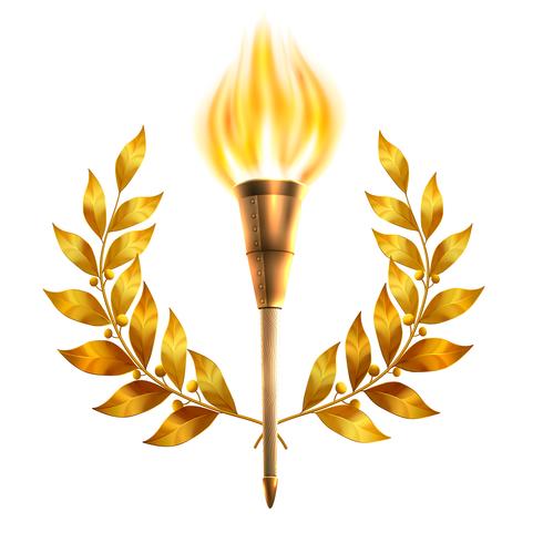 Torch And Laurel Wreath