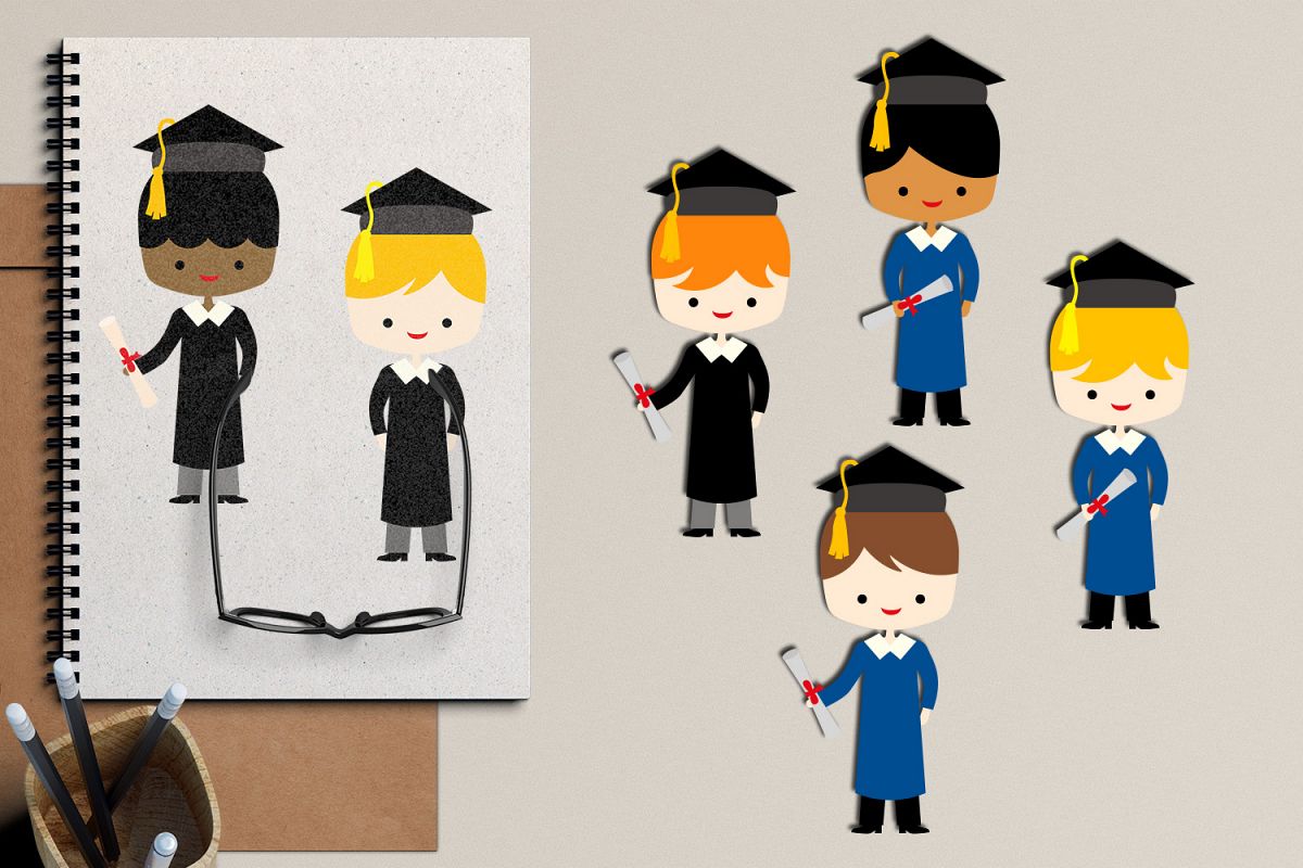 Graduation boy clipart graduate graphic illustrations