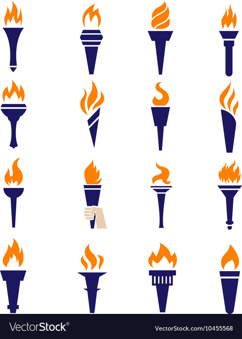 Olympic fire torch victory championship flame flat
