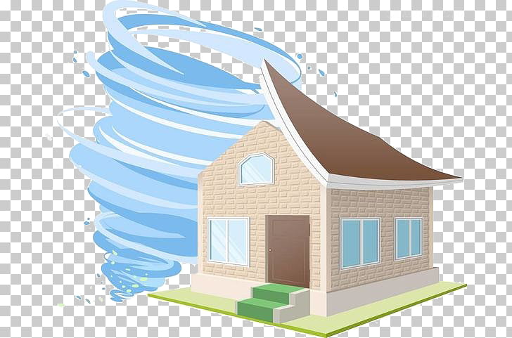 House Cartoon Tropical cyclone , A tornado rolled up a house