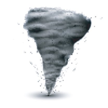 Realistic tornado swirl on white background Clipart Image