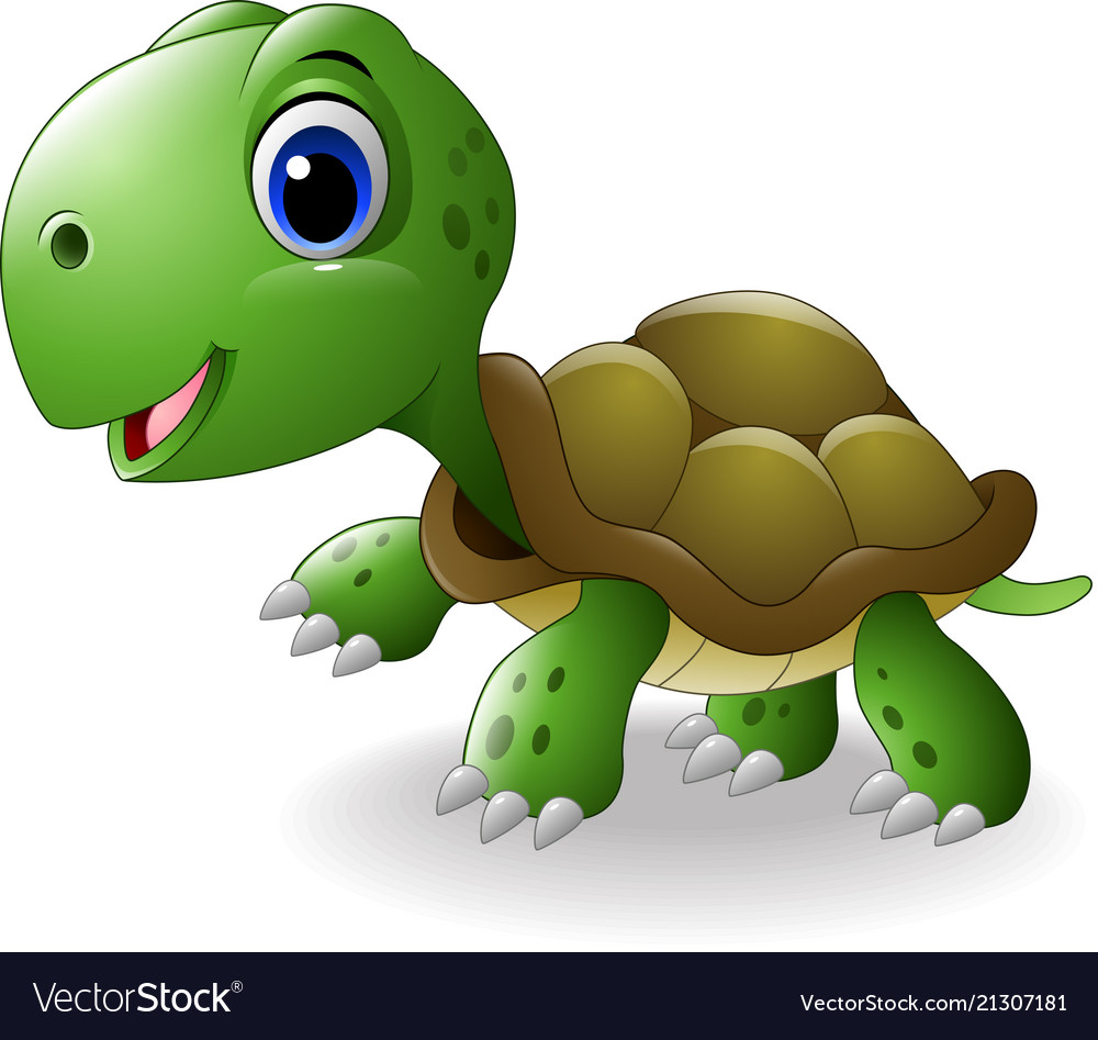 Cartoon happy turtle.
