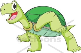Cute Walking Green Turtle Tortoise