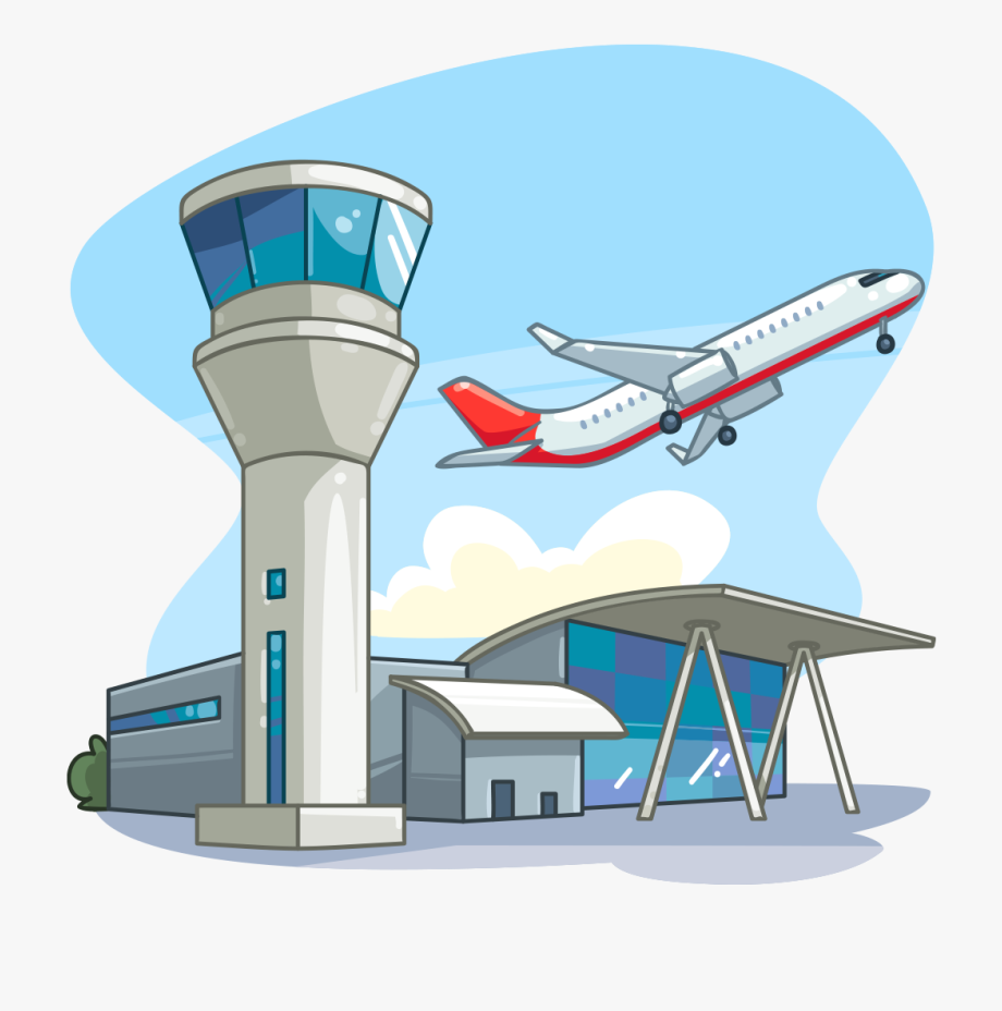Clipart airplane tower.