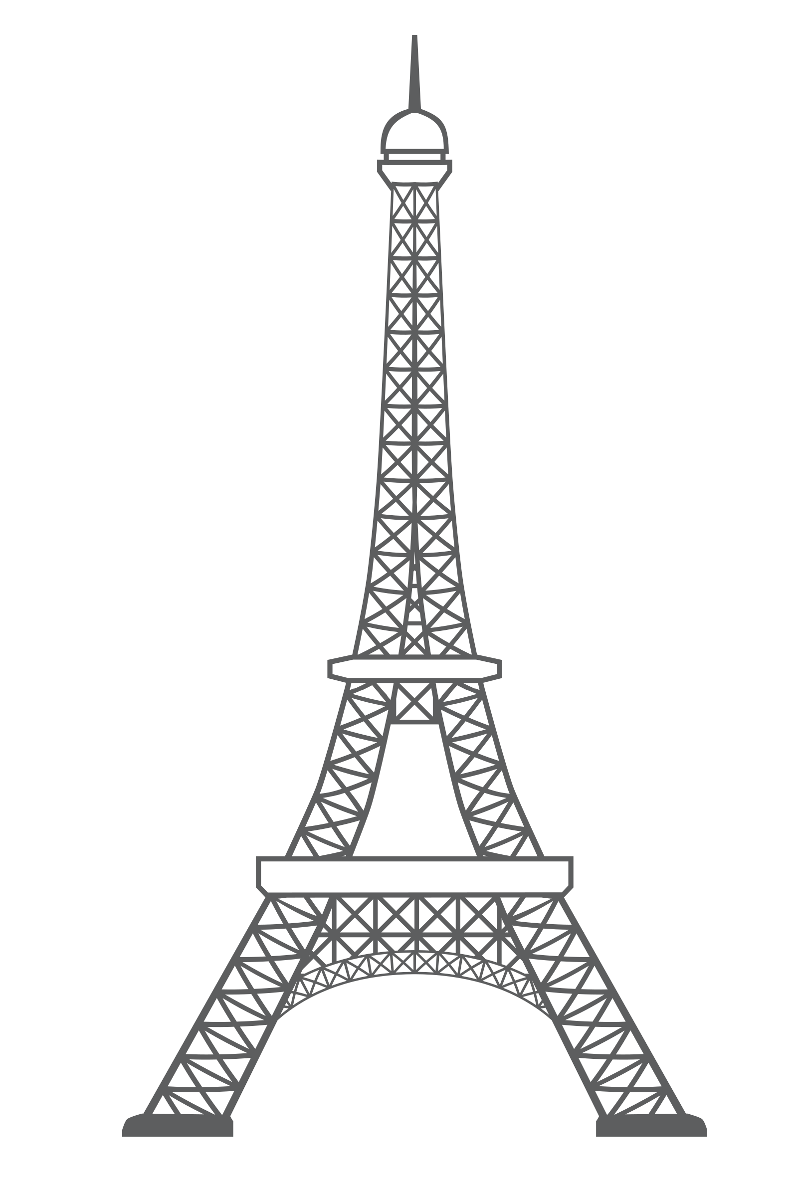 Eiffel tower outline clipart images gallery for free