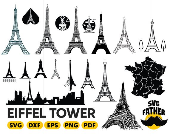 EIFFEL TOWER SVG, paris svg, france svg, eiffel tower vector