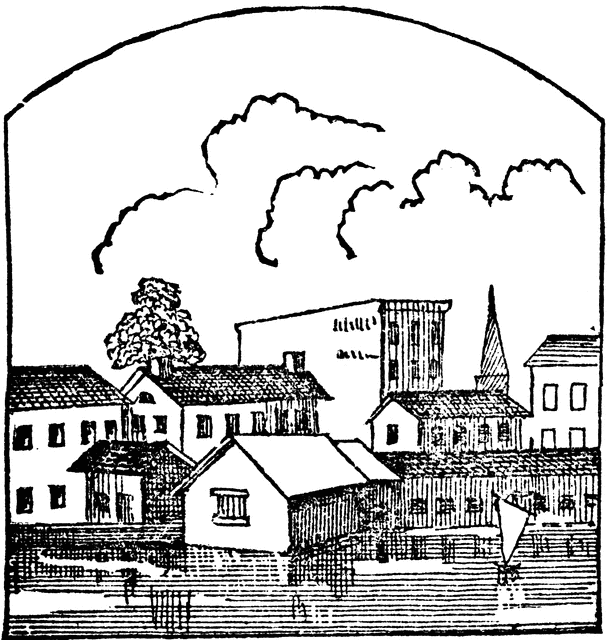 Town clipart black and white