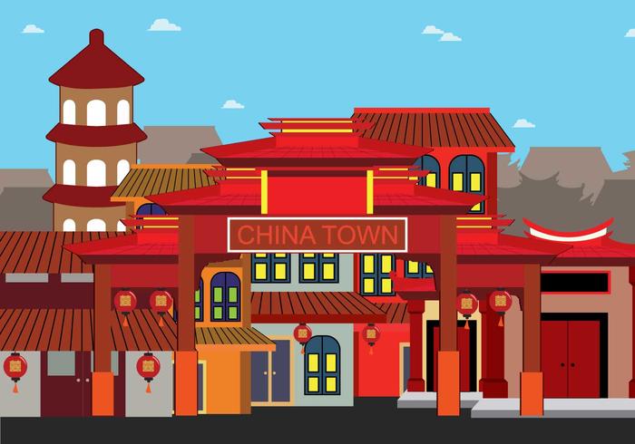 China town illustration.
