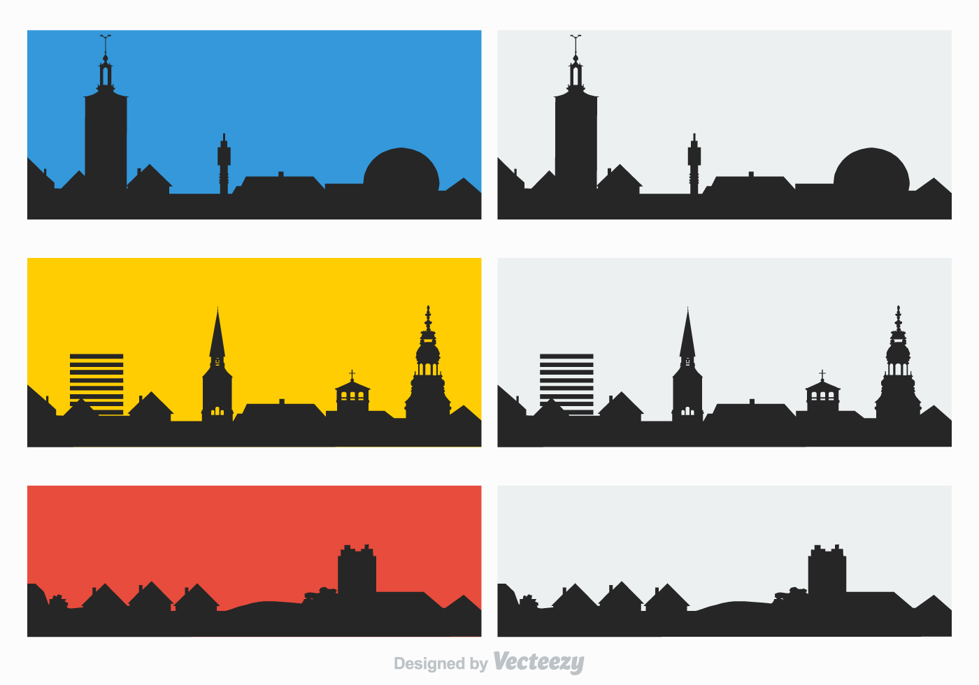Town Silhouette Free Vector Art