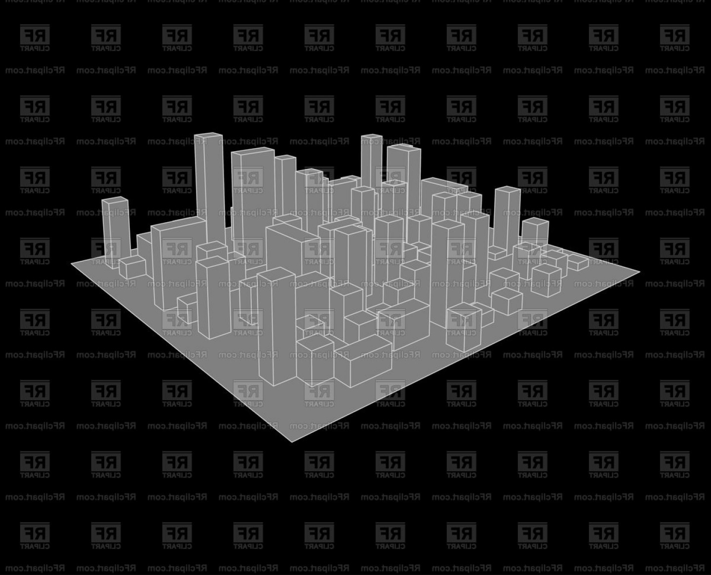 Skyline City Abstract Town D Model Vector Clipart