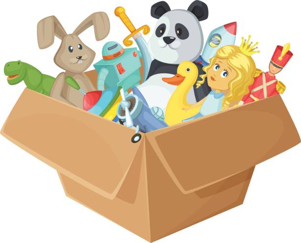 Box of toys clipart