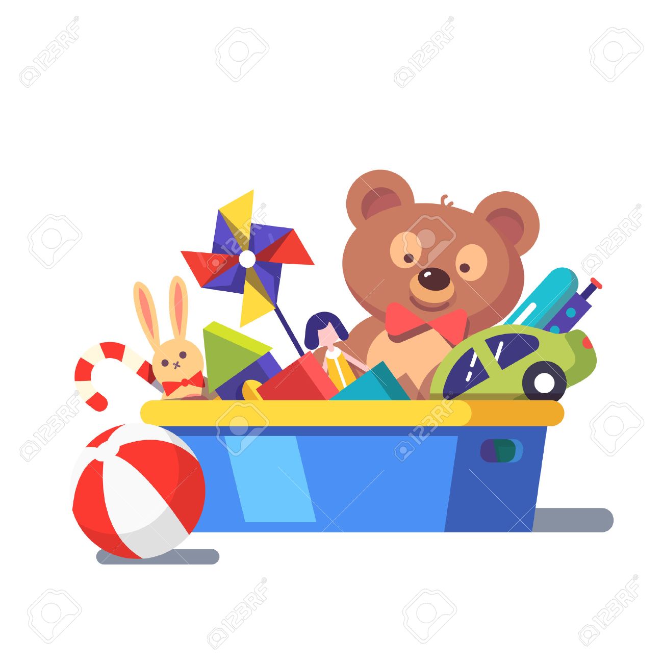 Box of toys clipart