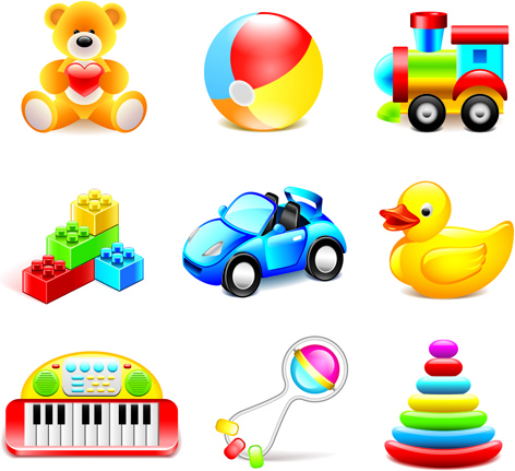 Cute toy icons.