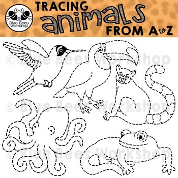 Animal Tracing Clip Art from A to Z