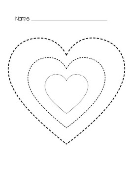Heart tracing worksheets.