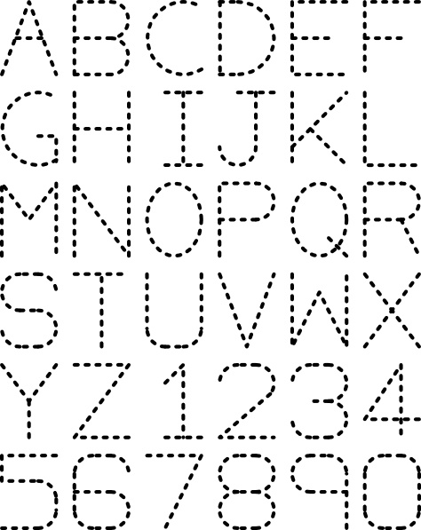 Alphabet Numbers Tracing clip art Free vector in Open office