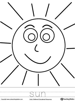 Sun coloring page.