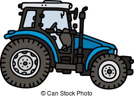 Blue tractor Clip Art Vector Graphics