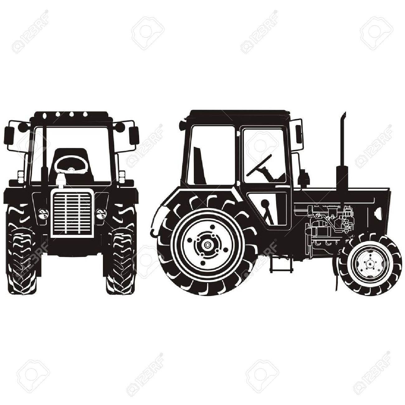 tractor clipart front