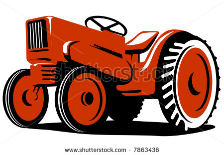 Orange Tractor Clipart