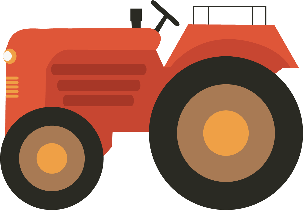 tractor clipart orange