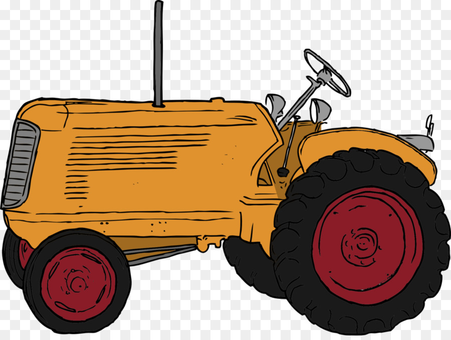 tractor clipart orange