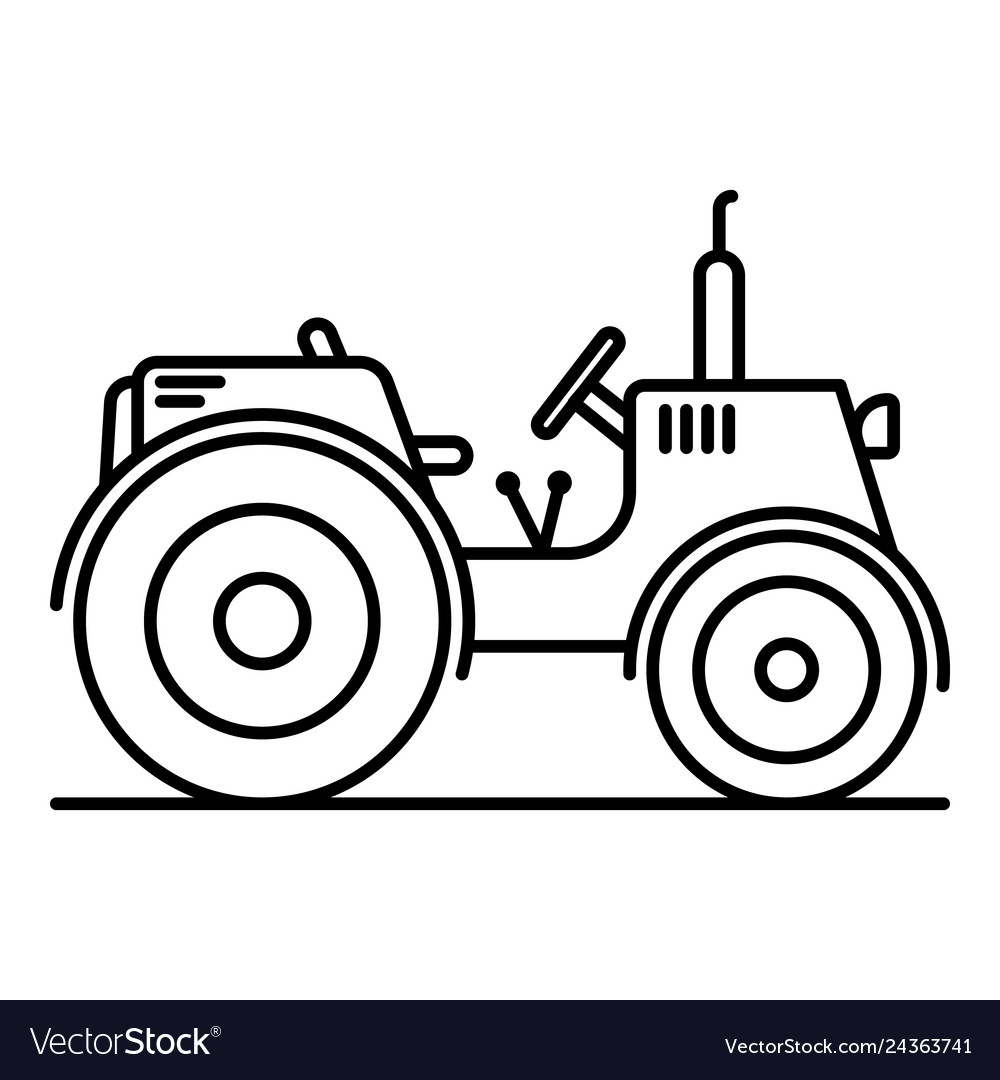Farm tractor icon outline style