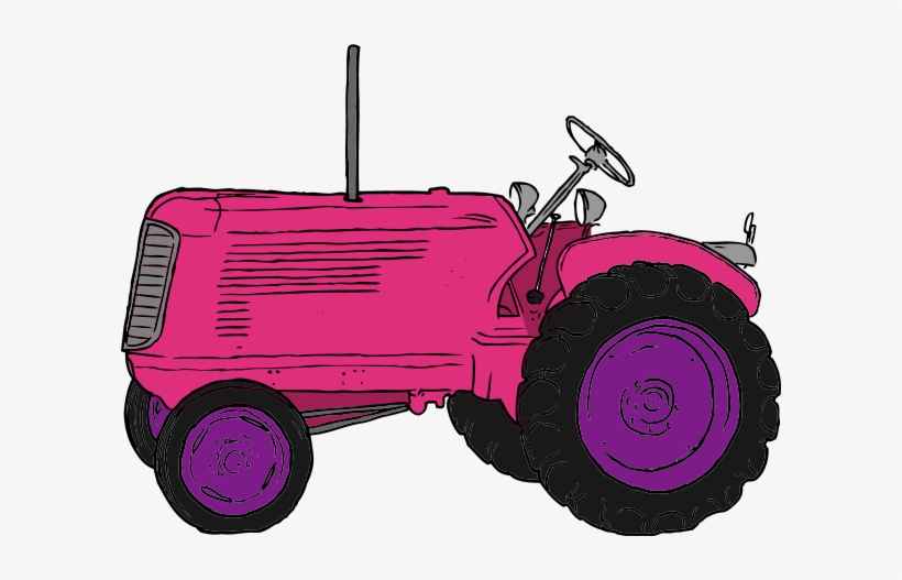 Tractor clipart pink.