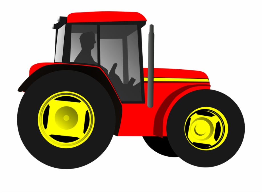 Red tractor clipart.