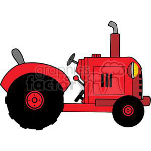 Vintage Red Farm Tractor clipart