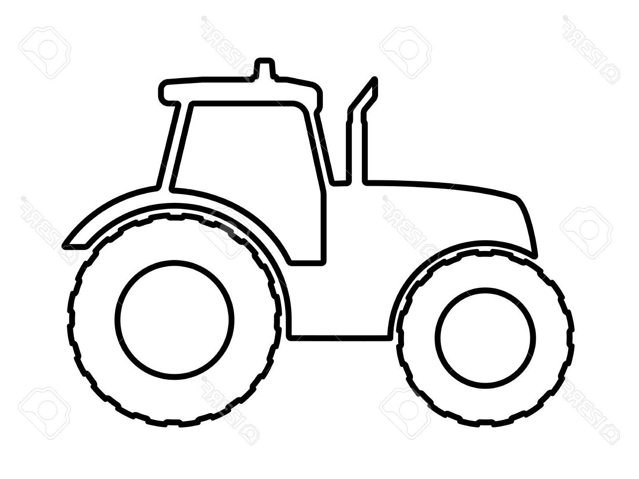 Outline Drawing Of Tractor at PaintingValley