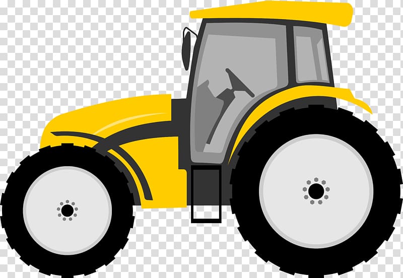Yellow and black tractor art, Tractor Farmall Cartoon