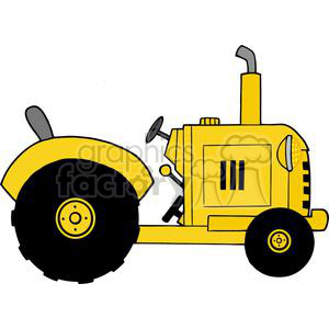Vintage Yellow Farm Tractor clipart